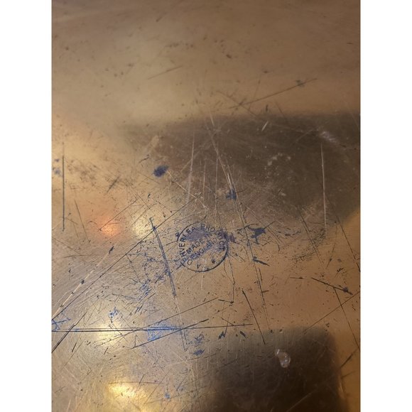 Vintage asian copper Tray | Heavy | Etched Floral Pattern | Birds | Geis… - Picture 9 of 10